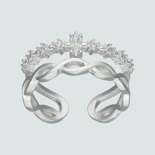 Anillo Midi Doble Infinitos y Circones