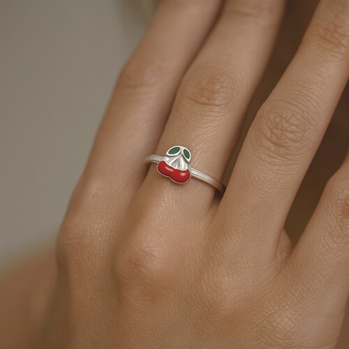 Anillo Midi Cereza Esmaltada