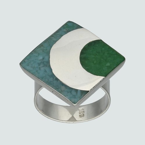 Anillo Rombo Piedra Picada