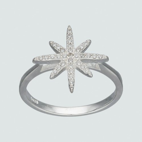 Anillo Estrella Fugaz con Circones