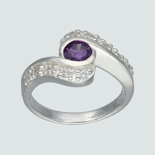 Anillo Cruzado Circón Amatista