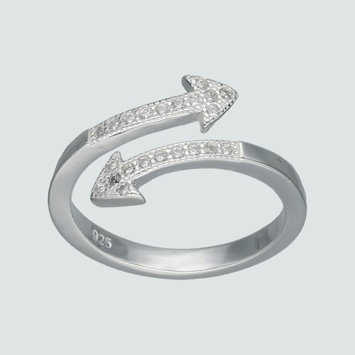 Anillo Midi Flecha con Circones