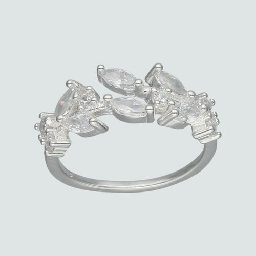 Anillo Midi Espiga con Circones