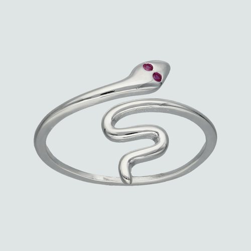 Anillo Ajustable Serpiente Circones Rubí