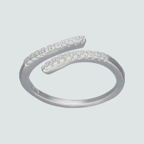 Anillo Midi Cruzado con Circones