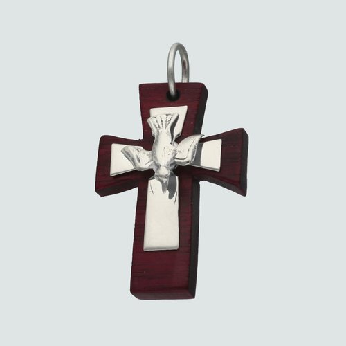 Colgante Cruz con Madera