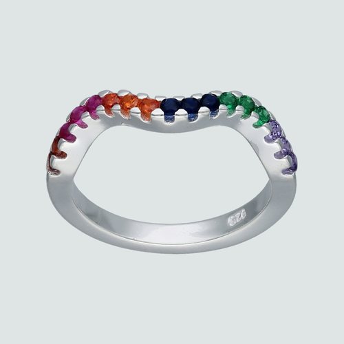 Anillo Ondulado Cintillo Circones Multicolor