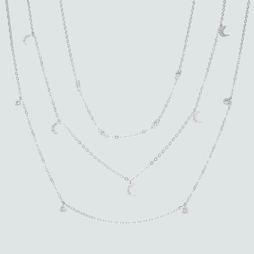 Collar Triple Media Luna con Circones
