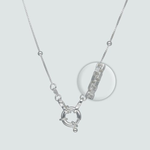 Cadena Veneciano con Bolitas y Broche Timón