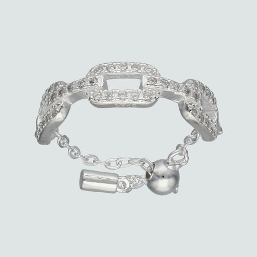 Anillo Ajustable Eslabones con Circones