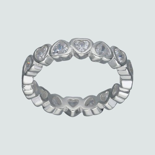 Anillo Midi Corazones con Circón