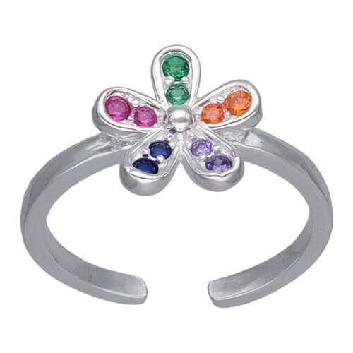 Anillo Midi Flor Circones Multicolor