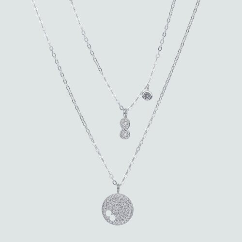 Collar Doble Circulo Infinito con Circones
