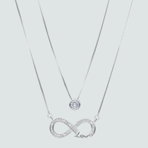 Collar Doble Veneciano Infinito Love con Circones