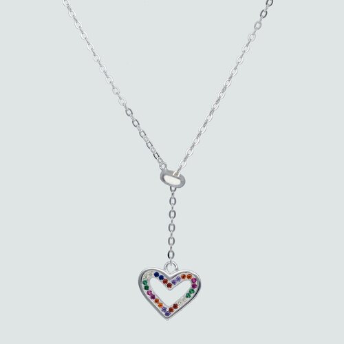 Collar Ajustable Corazón con Circones Multicolor