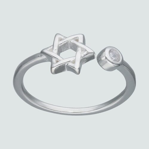 Anillo Midi Estrella de David y Circón