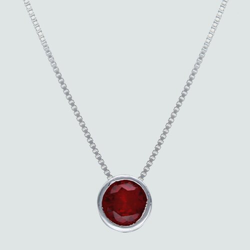 Collar Veneciano Circón Granate Punto de Luz