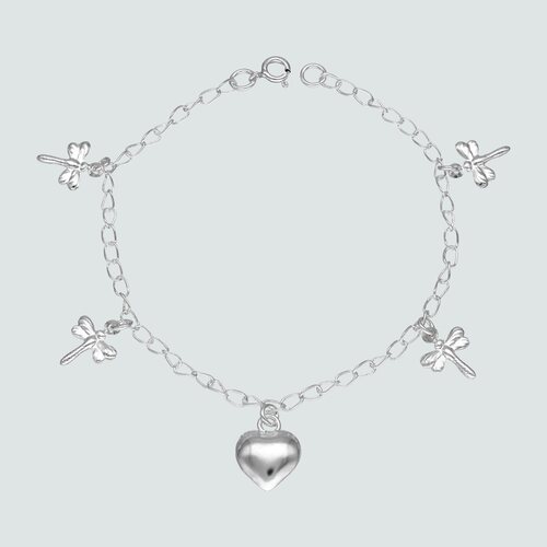 Pulsera Libélulas y Corazón