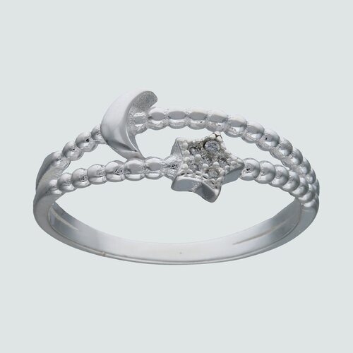 Anillo Media Luna y Estrella con Circones