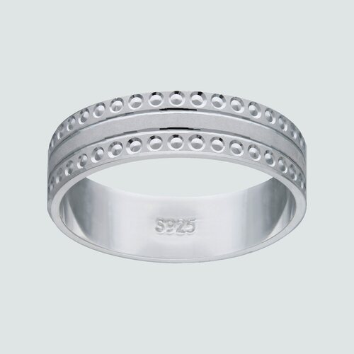 Anillo Circulos Líneas Facetado y Satinado