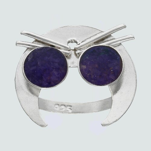 Anillo Luna Invertida Piedra Picada Amatista