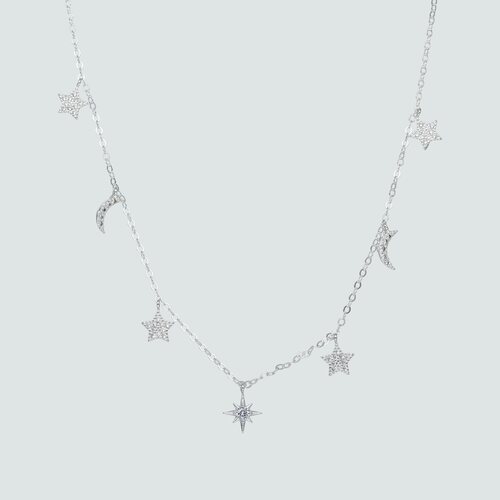 Collar Media Lunas y Estrellas con Circones
