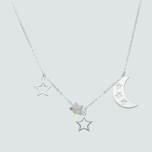 Collar Media Luna y Estrellas Hecho con Cristal Swarovski®