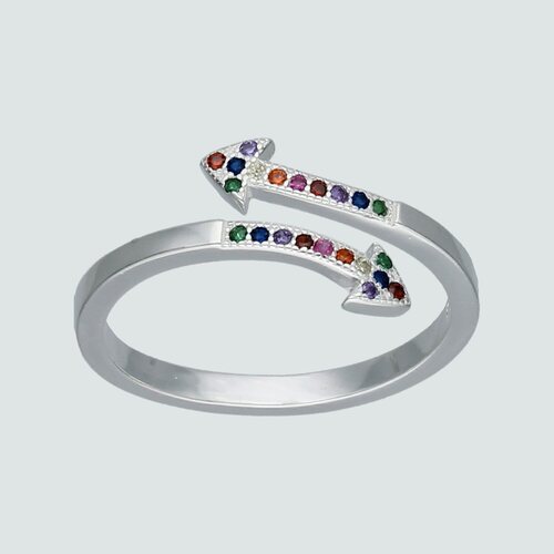 Anillo Ajustable Flechas con Circones Multicolor