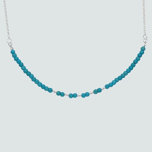 Collar Choker Ajustable Esferas Celeste