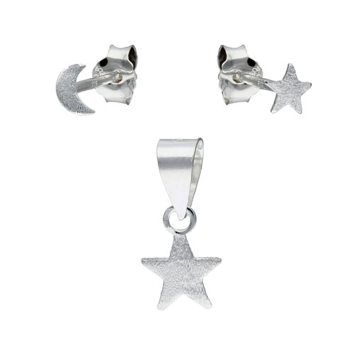 Conjunto Desigual Media Luna y Estrella Satinada