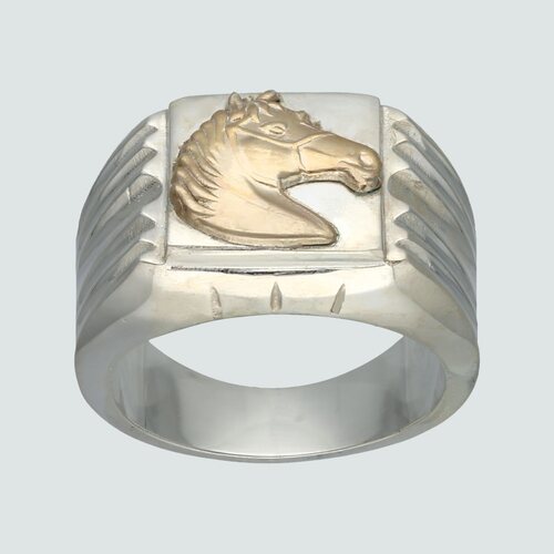 Anillo Sello Caballo con Oro