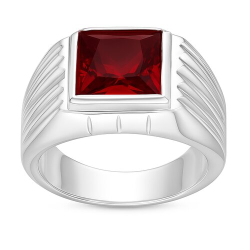 Anillo Sello Circón Rubí