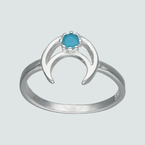 Anillo Media Luna Circón Celeste