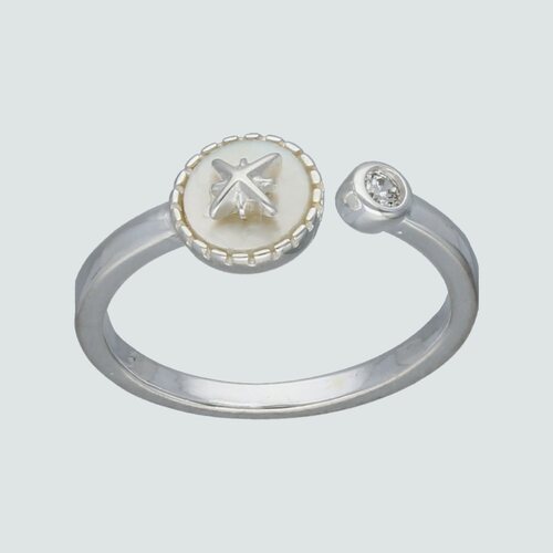 Anillo Midi Estrella Nácar y Circón