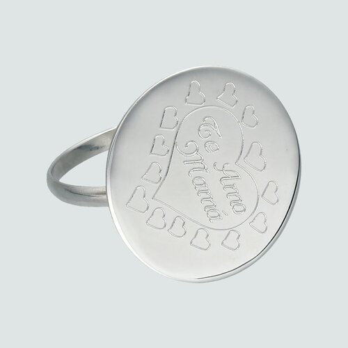 Anillo Placa Circular Te Amo Mamá