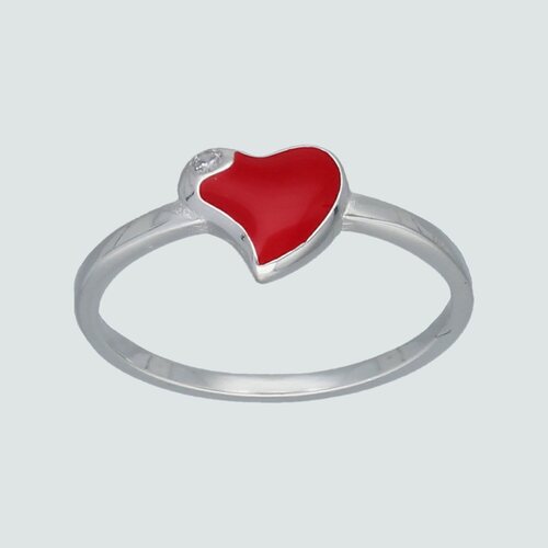 Anillo Corazón Esmaltado y Circón