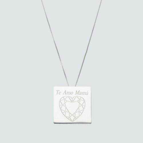 Collar Placa Cuadrada Te Amo Mamá