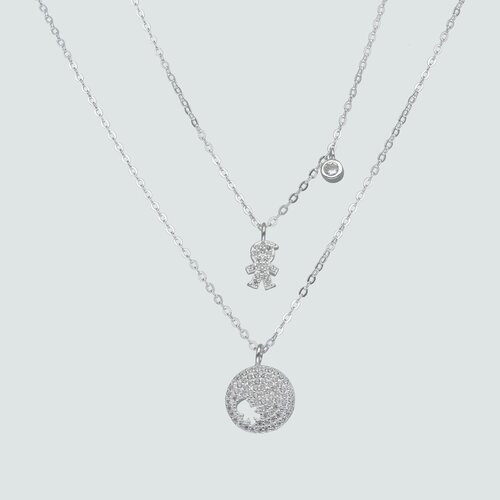Collar Doble Circulo Niño con Circones