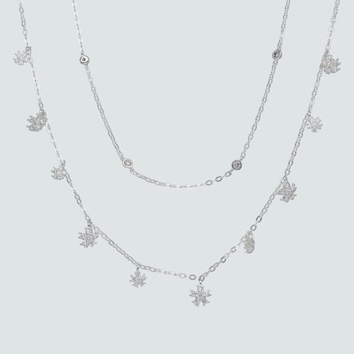 Collar Doble Flores con Circones