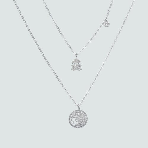 Collar Doble Circulo Niña con Circones