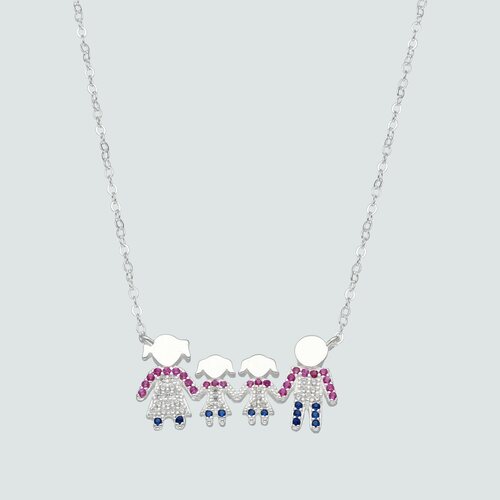 Collar Familia Mamá Hija Hija Papá Circones Multicolor