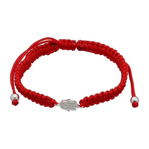 Pulsera Ajustable Trenzada Mano de Fátima con Circones