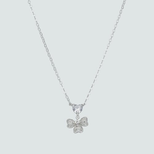 Collar Trébol Corazón con Circones