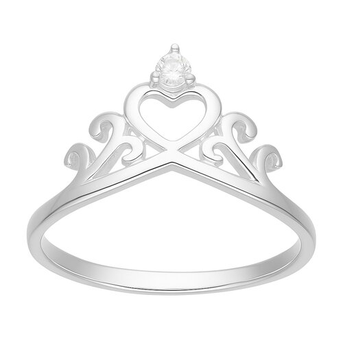 Anillo Corona Corazón Circón