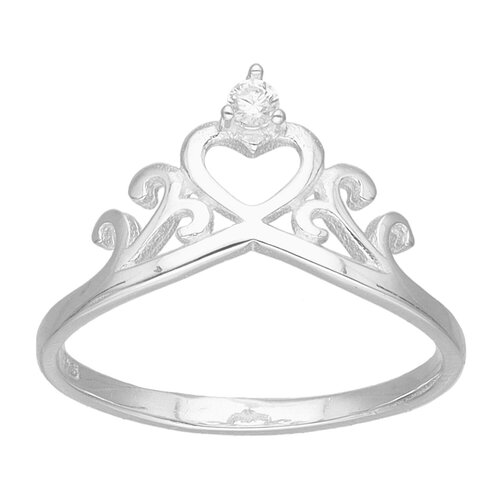 Anillo Corona Corazón Circón