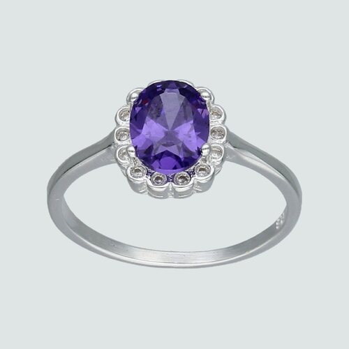 Anillo Circón Amatista Ovalado