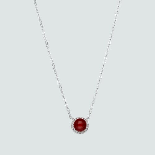 Collar Esfera Cristal Rojo y Circones