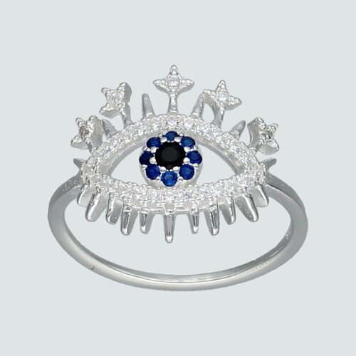 Anillo Midi Ojo Turco Circones Zafiro