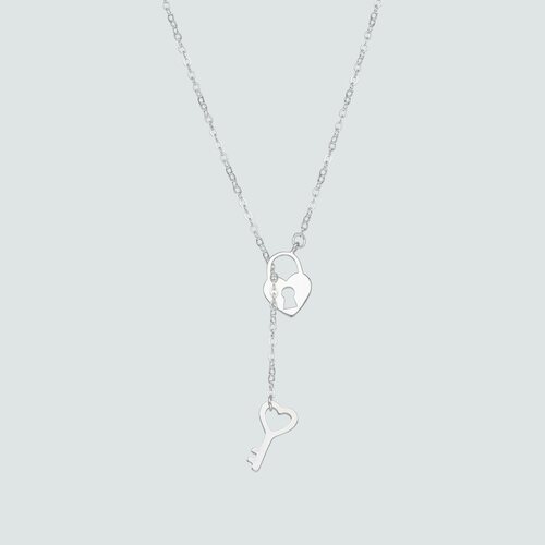 Collar Ajustable Corazón Candado Llave