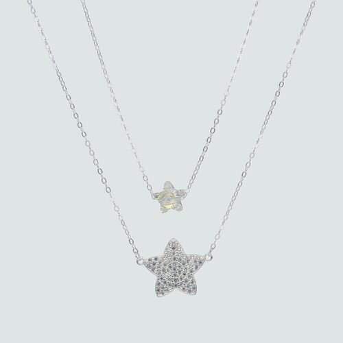 Collar Doble Estrellas Hecho con Cristal Swarovski® y Circones